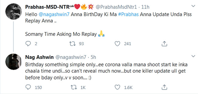 Big Update From Nag Ashwin Before Prabhas Birthday!