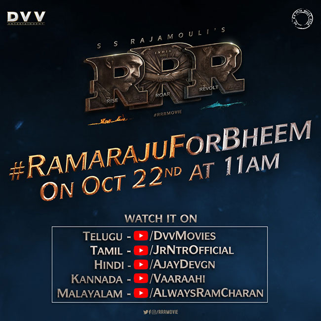 రామరాజు ఫర్ భీమ్ ముహూర్తం ఖరారు చేసిన RRR టీమ్..! రామరాజు ఫర్ భీమ్ ముహూర్తం ఖరారు చేసిన RRR టీమ్..!