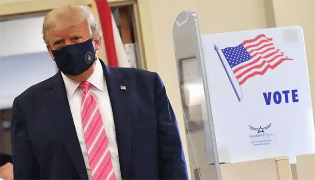 ఓటు హక్కు వినియోగించుకున్న ట్రంప్..! ఓటు హక్కు వినియోగించుకున్న ట్రంప్..!