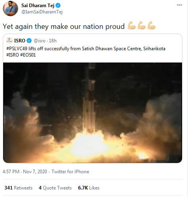 #PSLVC49 ప్ర‌యోగం.. ఇస్రోకి హ్యాట్సాఫ్ చెప్పిన జ‌వాన్