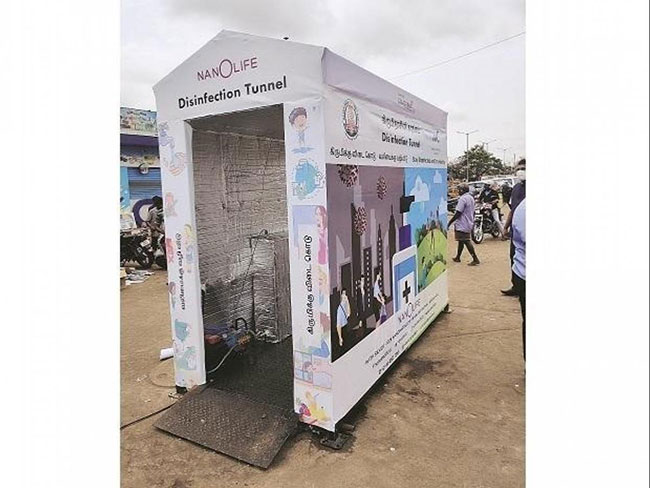 డిస్ ఇన్ఫెక్షన్ టన్నెళ్ల వినియోగంపై నిషేధం