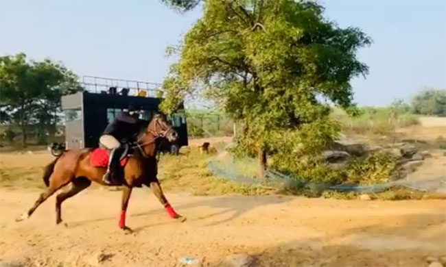 గుర్రపు స్వారీ చేస్తున్న అక్కినేని యువ హీరో..!