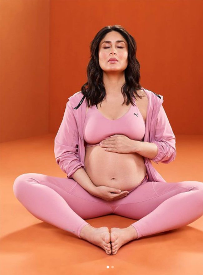 బేబి బంప్ తో బెబో ధ్యాన‌ముద్ర కామ్ యోగా..!