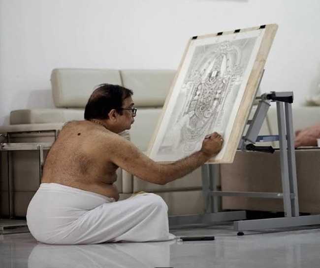పంచె కట్టి.. కుంచె పట్టి.. బ్రహ్మీ గీసిన వేంకటేశుడి చిత్రం అద్భుత: