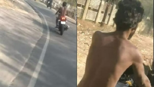 రోడ్డుపై నగ్నంగా బైక్ రైడింగ్ .. హైదరాబాద్ లో యువకుడి హల్‌చల్ !