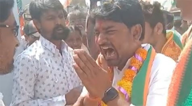 BJP candidate cries, dances, Videos go viral