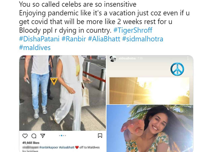 క‌రోనాతో అట్టుడుకుతుంటే సెల‌బ్రిటీలు జాలీ ట్రిప్