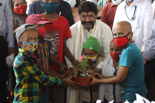 Balakrishna celebrates 61st birthday with patients and doctors at Basavatarakam Hospital