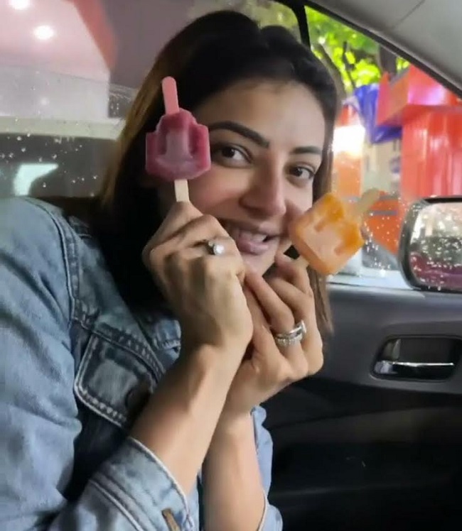 ఐస్ ఫ్రూట్ తో ఊరించ‌డం త‌గునా కాజ‌ల్ కిచ్లు?