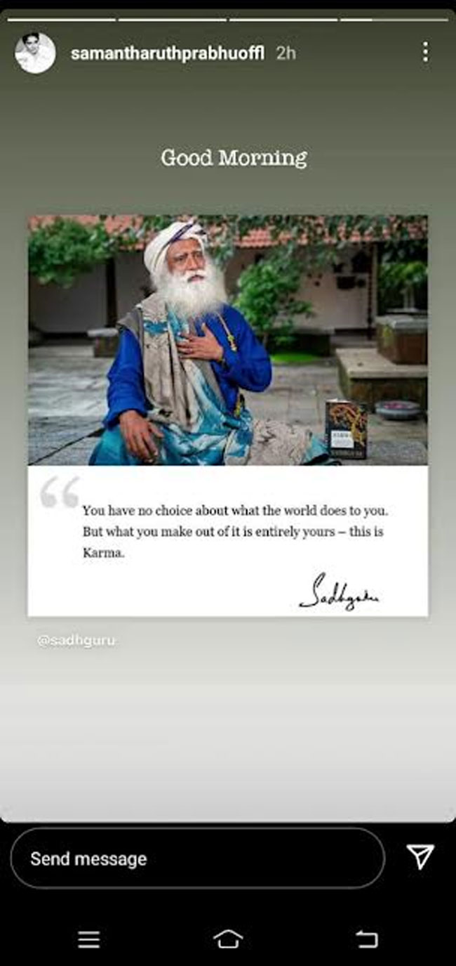 What is behind Samanthas philosophical posts?