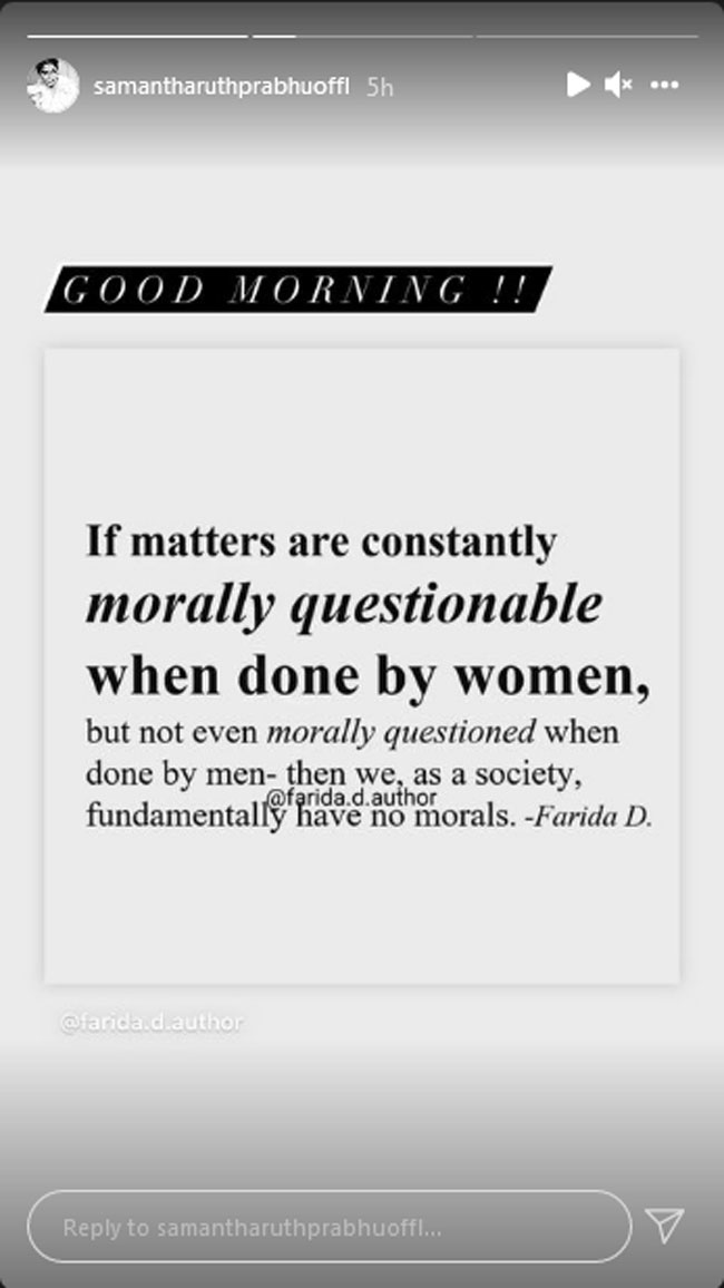 మహిళలను ప్రశ్నించే సమాజం.. మగవాళ్లను మాత్రం ఎందుకు ప్రశ్నించదు?: సమంత