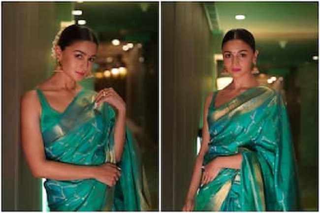 కాంజీవ‌రం చీర‌లో మైండ్ బ్లాక్ చేసిన‌ RRR సీత‌మ్మ‌