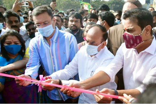 అబ్దుల్ కలాం ఫ్లైఓవర్ ను ప్రారంభించిన కేటీఆర్