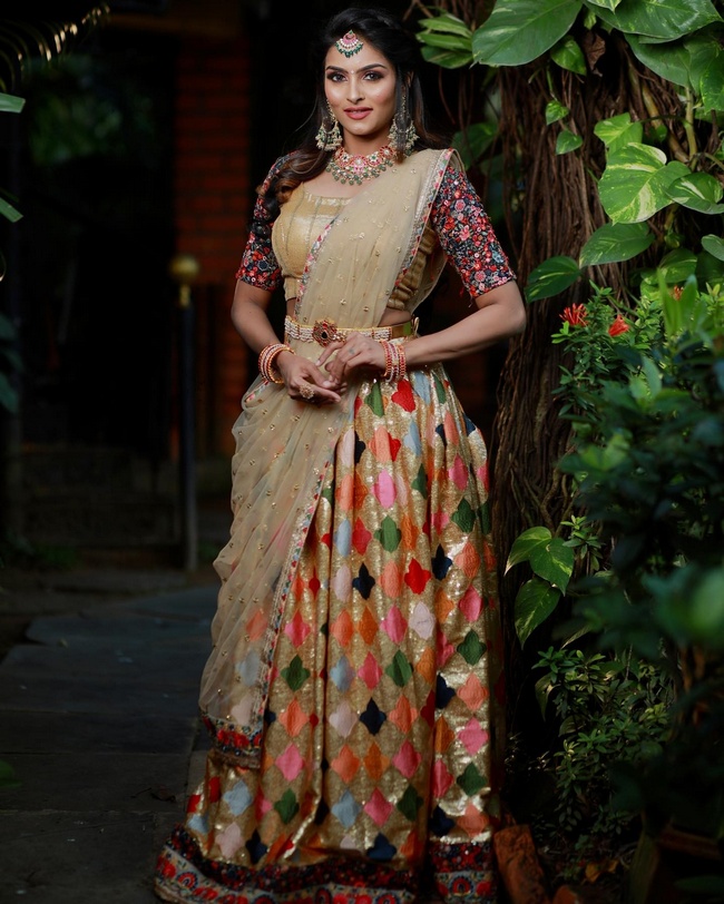Subalakshmi Rangan Stylish Pics in Blue Dress