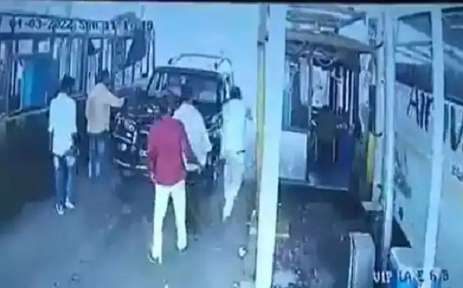 YSRCP MLAs henchmen attack toll plaza staff