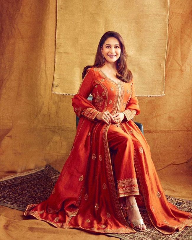 madhuri dixit orange dress 410 Madhuri ideas