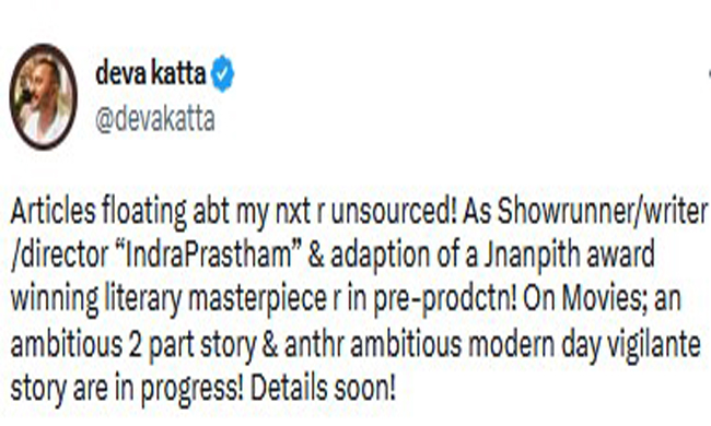 Deva Katta Getting Ready To Bounce Back With 4 Projects! Deva Katta Getting Ready To Bounce Back With 4 Projects!