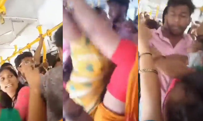 Women Fight Aggressively For Bus Seat!